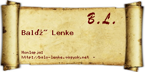Baló Lenke névjegykártya